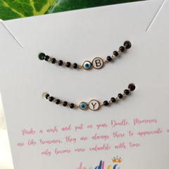 Evil Eye With Letter Nazariya 4 Grams A Pair, 18KT Gold