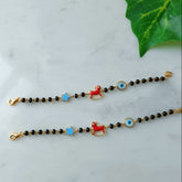 Star Swing Horse Evil Eye Nazariya 5.050 Gram a Pair, 18KT Gold