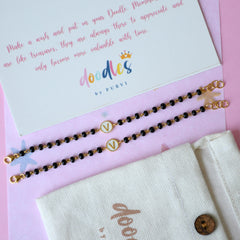 Classic Initial Charm Nazariya 3.5 Grams a Pair, 18KT Gold