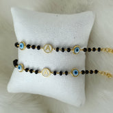 Evil Eye Initial Protection Nazariya 4.5 Grams a Pair, 18KT Gold