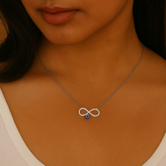 Eternal Charm Infinity Necklace 3.58 Grams, Silver