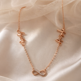 Personalized Infinity Name Necklace in Rose Gold 6.22 Grams, 18KT Gold
