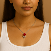 Rose Bloom Necklace 3.33 Grams, Silver
