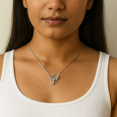 Guardian Angel Wings Necklace 4.81 Grams, Silver