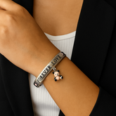 Forever Love Teddy Bear Bracelet 12.33 Grams, Silver