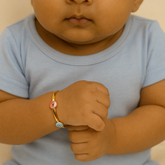 Evil Eye Kada 4.34 Grams Single Piece, 18KT Gold