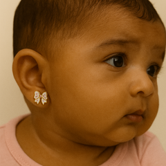 Bow Earrings 2.4 Grams, 18KT Gold