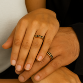 Wild at Heart Gold Leopard Print Couple Rings 9.45 Grams A Pair, 22KT Gold