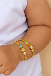 Heart Balls Kada 4.16 Grams Single Piece, 18KT Gold