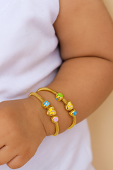 Heart Balls Kada 4.16 Grams Single Piece, 18KT Gold