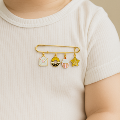 Letter donut cupcake star lapel pin 4.03 grams, 18KT Gold