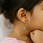 Star Loops Earrings 1.7 Grams, 18KT Gold