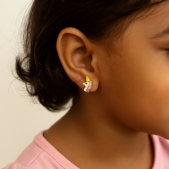 Unicorn Earrings 1.98 Grams, 18KT Gold