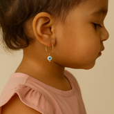 Tiny Evil Eye Hoops 1.5 Grams, 18KT Gold