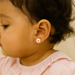 Evil Eye Earrings 1.1 Grams, 18KT Gold