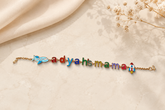 Cosmic Rainbow Name Bracelet for Moms 5.61 grams, 18kt gold
