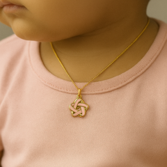 Elegant Pink Enamel Knot Pendant 0.93 grams, 18KT Gold