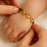 Trio Heart Evil Eye Nazariya a Pair 4.27 Grams, 18KT Gold