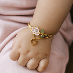 Floral Love Bangle 5.9 Grams, 18KT Gold