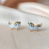 Unicorn Earrings 1.42 Grams, 18KT Gold