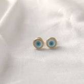 Evil Eye Earrings 1.24 Grams, 18KT Gold