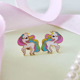 Unicorn Earrings 1.85 Grams, 18KT Gold
