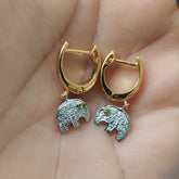 Elephant Loop Earrings 4.040 Grams, 18KT Gold