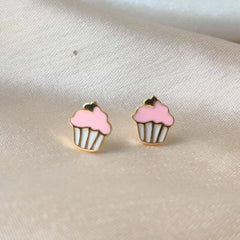 Cupcake Earrings 1.7 Grams, 18KT Gold