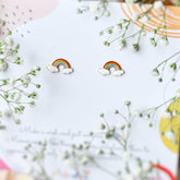 Rainbow Earrings 2.25 Grams, 18KT Gold