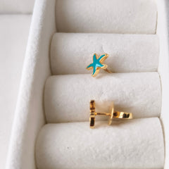 Star Fish Earrings 1.64 Grams, 18KT Gold