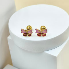 Butterfly Garden Studs 1.25 Grams, 18KT Gold