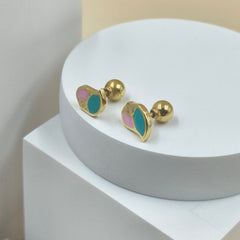 Dual-Color Bird Earrings 1.8 Grams, 18KT Gold
