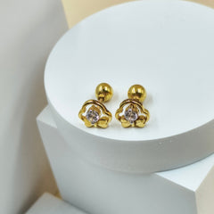 Floral Baby Studs 1.68 Grams, 18KT Gold