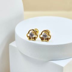 Floral Baby Studs 1.68 Grams, 18KT Gold