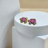 Carriage Baby Earrings 1.1 Grams, 18KT Gold