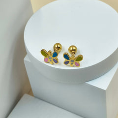 Flutter Pop Butterfly Earrings 2 Grams, 18KT Gold
