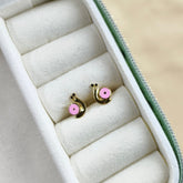 Pink Snail Earrings 1.25 Grams, 18KT Gold