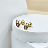 Crown Baby Earrings 1.45 Grams, 18KT Gold
