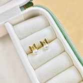 Pearl Bow Baby Earrings 1.98 Grams, 18KT Gold