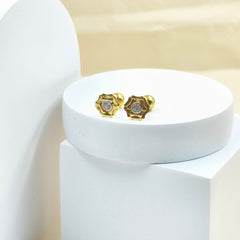 Rose Baby Earrings 1.36 Grams, 18KT Gold