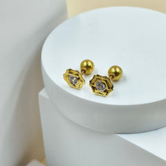 Rose Baby Earrings 1.36 Grams, 18KT Gold