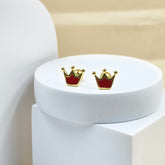 Red Crown Studs 1.4 Grams, 18KT Gold
