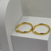 Bold Edge Hoops Earrings 1.45 Grams, 18KT Gold