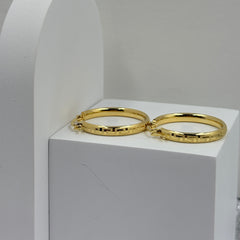 Bold Edge Hoops Earrings 1.45 Grams, 18KT Gold