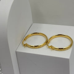 Bold Edge Hoops Earrings 1.45 Grams, 18KT Gold