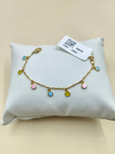 Pastel Drops Charm Bracelet 1.45 Grams, 18KT Gold