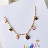 Midnight Blossom Heart Bracelet 1.54 Grams, 18KT Gold