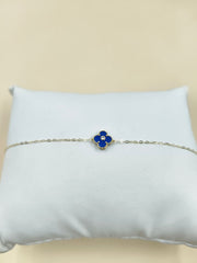 Royal Blue Clover Bracelet 0.400 Grams, 18KT Gold