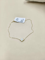 Classic White Clover Bracelet 0.41 Grams, 18KT Gold