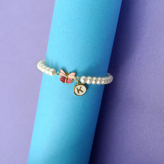 Butterfly Initial Bracelet 1.1 Grams, 18KT Gold